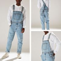 Wholesale Mens Designer Jeans Overalls High Waist Light Blue New Pants Fashion Casual Long Pants Jeans For Men S XXXL