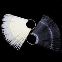 Wholesale 10Set Clear False Nails Fan Style Practice Display Sticks Polish Natural Black Transparent Display Acrylic Tips For Gel Tools