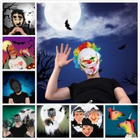 Wholesale 24 Styles Funny Scary Horror Mask Party Halloween New Year Fool s Day Latex Mask Cosplay Costume Full Face Masks Woman Man