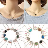 Wholesale New designer Druzy drusy necklaces Dangle Earring jewels Sets Women Geometric Natural rock stone pendant For Ladies Luxury Jewelry