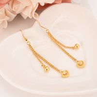 Wholesale 24 karat gold plated tassel pendant earrings dubai Indian bridal jewelry jewelry earrings wedding bride engagement souvenir gift