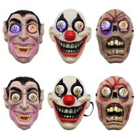Wholesale Led Light Halloween Horror Mask For Clown Vampire Eye Mask Cosplay Costume Theme Makeup Performance Masquerade Full Face Party Mask ZZA1144