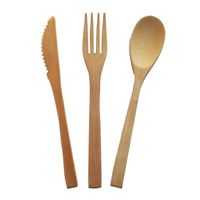 Wholesale Forks Natural Bamboo Knife And Fork Spoon Pieces Set Organic Wood Cutlery Disposable Tableware Environmental Protection Biodegradable Custom LOGO