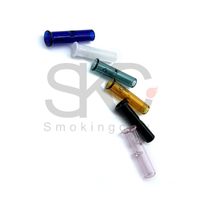 Wholesale Mini Glass Filter Tips for Dry Herb Tobacco RAW Rolling Papers With Tobacco Cigarette Holder Pyrex Glass Round Flat Mouth Filter Tips