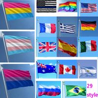 Wholesale 26 Design National Flag For Rainbow American Flags World ft Polyester Flying Banners Decoration Bisexual Transqender Pansexual HH9