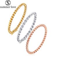 Wholesale Stainless Steel Twisting Line Rings Silver Vintage Weave Elegant Slim Open Rings For Women Elegant Fine Valentine s Day Jewelry Gift Z