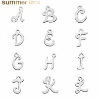 Wholesale High Polished Stainless Steel Alphabet Pendant Charms A Z Initial Letters Charm Fit Original Bracelet Necklace for Women Men DIY Jewelry