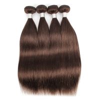 Wholesale Medium Brown Straight Bundle Deals Brazilian Virgin Human Hair Weaves or Bundles inch