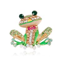 Wholesale Fashion Women s Fashion Natural Insect Animal Lovely Alloy Rhinestone Frog Brooch Pins Women man Event Wear Gift