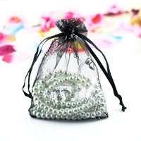 Wholesale Multi size and multi color cm silk bag with silver butterfly small jewelry packaging bag with drawstring Transparent mesh bag