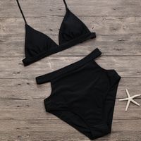 Wholesale New Arrival Cutout Swimming for Women Sexy Bikini Set Women Swimwear Plus Size Swimsuit High Waist Black Bathing Suits