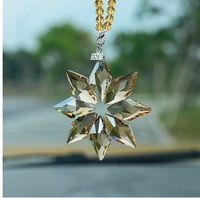 Wholesale NEW Snowflake Suncatcher Christmas Hanging Glass Decoration DIY Craft Pendant Prism Chandelier Crystal Parts Car Ornament