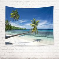 Ozean Wandteppich und Tagesdecke Palm Leaf Tropical Beach Druck