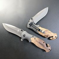 Wholesale Special Offer Browning X50 knife C stainless steel Flipper Titanium coating finish wood handle EDC Pocket Folding Knife camping knives