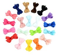 Wholesale 2 Inch Baby Infant Bow Hairpins Small Grosgrain Ribbon Bows Hairgrips Girls Solid Whole Wrapped Safety Hair Clips Accessories Gift