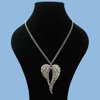 3//5PCS Large Antique Silver Angel Wings Heart Feather Charms Pendant 69*65mm