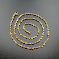 Wholesale Hip Hop K Gold Plated Stainless Steel MM Twisted Rope Chain Women s Choker Necklace for Men Hiphop Jewelry Gift