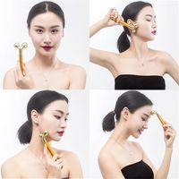 Wholesale Energy Beauty Bar Electric Face Lifting k Gold Facial Beauty Vibration Roller Massager Stick Face Skin Care Stick Lifting Firming