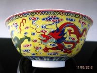 Chinese Rose Porcelain painted Dragon and phoenix Plate w Qianlong Mark