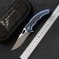 Wholesale High quality sharp Flipper Pocket knife Folding Knives M390 blade carbon fiber TC4 handle Survival knife camping EDC Tools hunting knives