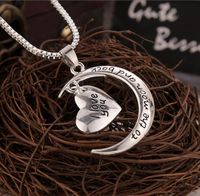 Wholesale I love you to the Moon and Back Pendant Necklace High Quality Heart Jewelry Mother Day Gift Fashion Jewelry