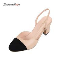 Wholesale BeautyFeet Pumps Women Shoes Woman High Heels Round Toe Fix Color Single Shoes Female Slip on Mary Janes Leisure Ladies