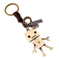 Wholesale fashion vision punk leather keychains with cap animals robot bike pendant key chain jewelry model no NE949