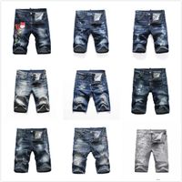 Wholesale mens short denim jeans straight holes tight jeans casual summer Night club blue Cotton Men pants italy style hot sale DHJ1