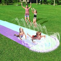 Wholesale New Inflatable Water Slide Double Racer Pool Kids Summer Park Backyard Play Fun Outdoor Splash Slip Slide Wave Rider