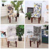 Wholesale Removable Home Chair Cover Fashion Contracted Printed Spandex Elastic Slipcover Chair Covers contracted Wedding Chairs Decor WY536 Q