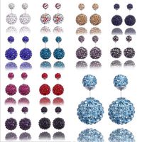 Wholesale Earrings Shambhala Stud Earrings Hot Sale Silver Double Ball Stud Earrings For Women Girl Fashion Jewelry WH