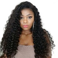 Wholesale Hot Sale New Transparent Full Lace Wig deep wave Cuticle Aligned Brazilian Human Hair Lace Wig transparent pre plucked natural