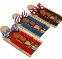 Wholesale Adjustable Child Kid Elastic Suspender And Bow Tie Matching Tuxedo Y Back Brace Belt for Boys Girls Children Costume Accessories