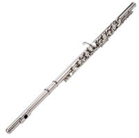 Wholesale Western Concert Flute Silver Plated Holes C Key Cupronickel Woodwind Instrument with Cleaning Cloth Stick Bag