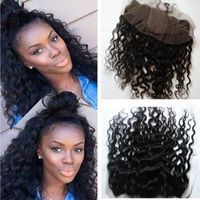 Wholesale 7A Malaysian Deep Curly Silk Base Lace Frontal x4 Virgin Human Hair Silk Top Lace Frontal Closure Pieces With Baby Hair Bleached Knots
