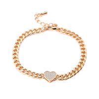 Wholesale Charm Bracelets Heart Gold Color Punk Link Chain Small Love Bohemia Bracelet CZ Zircon Jewelry For Women Exquisit Gifts
