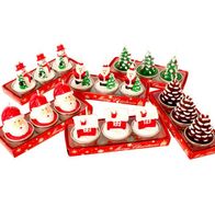 Wholesale New Set Christmas Candles Santa House Snowman Christmas Tree Paraffin Candles Wedding Party Candles Decor Light