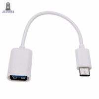 Wholesale 500pcs cm Mini White Black Type C Cable Adapter USB Type C Male to USB A Female OTG Data Cable Cord Adapter