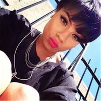 Wholesale Cheap Short Pixie Cut Wig with baby hair African Haircut Style None Lace front Straight Human hair wig Brazilian Ladies Wigs for Black Women