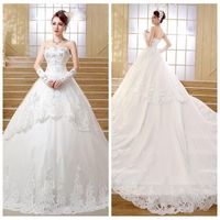 Wholesale 2020 Sweetheart Lace Appliques A Line Wedding Dresses Crystal Beaded Top Bridal Gowns Bandage Back Long Robe De Mariee Middle East Mariage