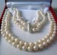 Wholesale Rows MM WHITE AKOYA SALTWATER PEARL NECKLACE quot jewelry making Natural Stone