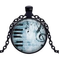 Wholesale blues piano pendant music necklace piano teacher gift music lover gift pianist gift key chain key ring fob