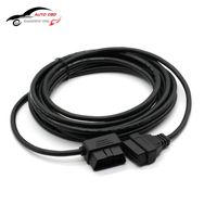 Wholesale Freeshipping M OBD2 pin Male to Female L shaped Elbow Extension Cord pin to pin Full Access OBD Connector Car Diagnostic tool