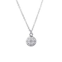 Wholesale Hot Seller Authentic Sterling Silver Jewelry Compass Men Necklace cm Chain White Gold A