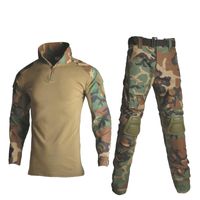 Wholesale Hunting Sets Uniform Shirt Pants With Knee Elbow Pads Outdoor Paintball Tactical Ghillie Suit Camouflage Clothes