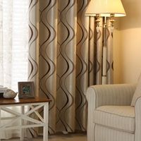 Wholesale Thick Luxury Wavy Striped Kitchen Curtain for Living Room Bedroom Curtains Decoration Modern Blackout Curtains