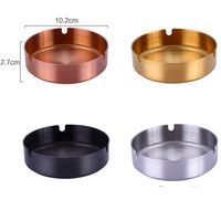Wholesale Stainless Steel Round Cigar Ashtray Drop Resistant Tabletop Ash Holder for Home Hotel Restaurant Indoor Outdoor JK2005KD