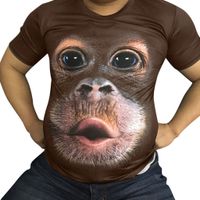 Wholesale Men s T Shirts D Printed Animal Monkey tshirt Short Sleeve Funny Design Casual Tops Tees Male Halloween t shirt Tops tee