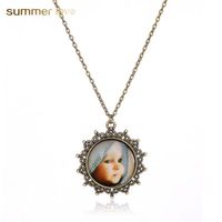Wholesale Handmade Cute Baby Mom s Love Pendant Necklaces for Women Retro Bronze Glass Cabochon Charm Necklace Warming Jewelry Gift