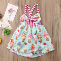 Wholesale 2019 New Hot sale Toddler Kids Baby Girls Strap Backless Ice cream Dress Sundress Summer Clothes